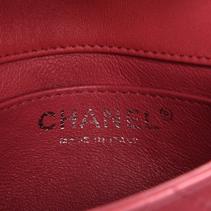 Chanel Lambskin Quilted Micro Flap Dark Pink 6 of 8