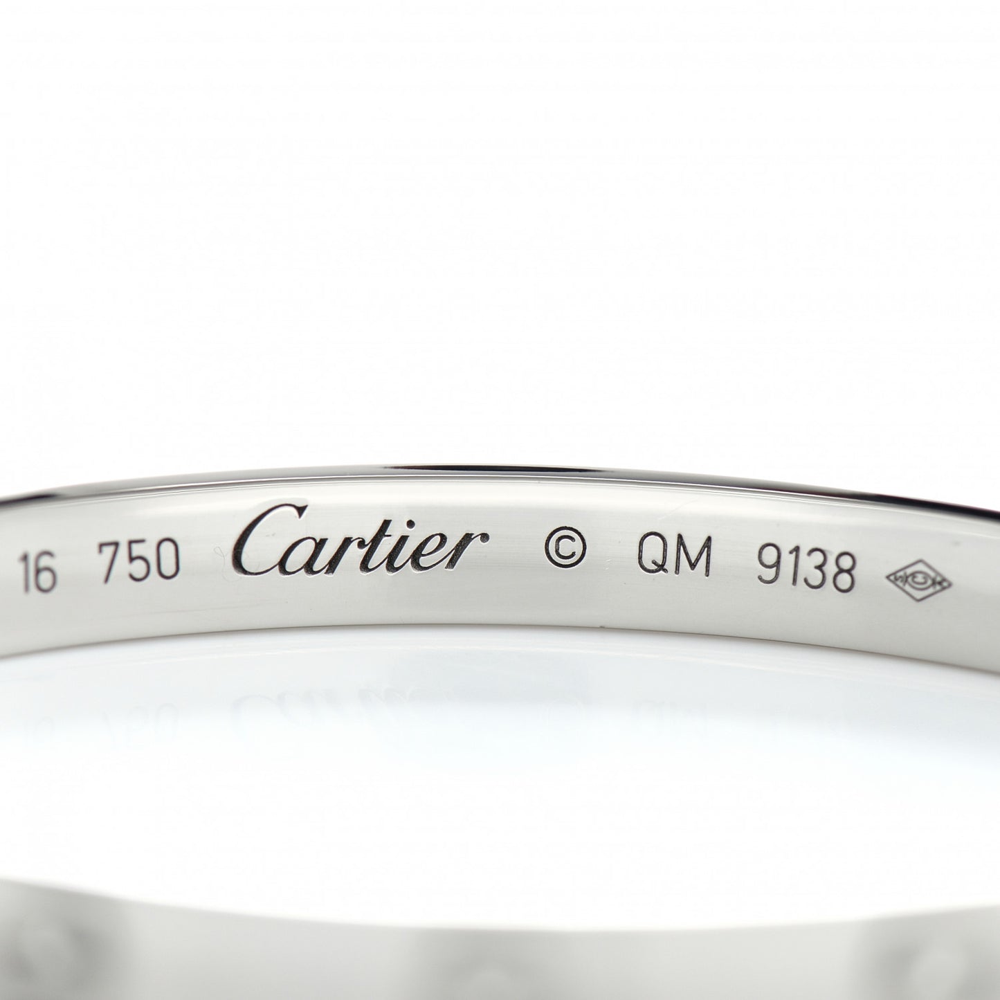18K White Gold LOVE Bracelet 16