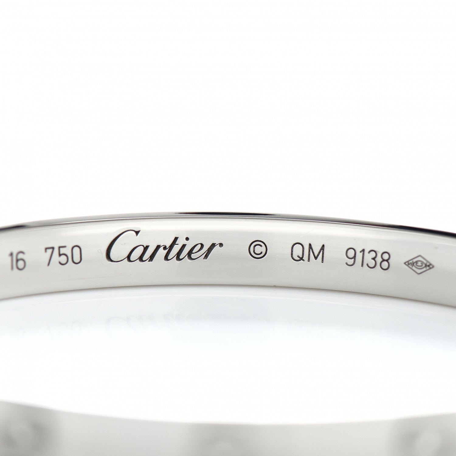 Cartier 18K White Gold LOVE Bracelet 16 4 of 5
