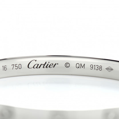Cartier 18K White Gold LOVE Bracelet 16 4 of 5