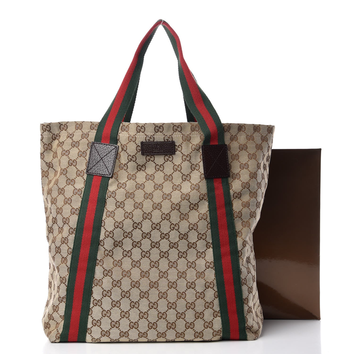 Gucci GG Monogram Medium Web Handle Vertical Tote Dark Brown 10 of 10