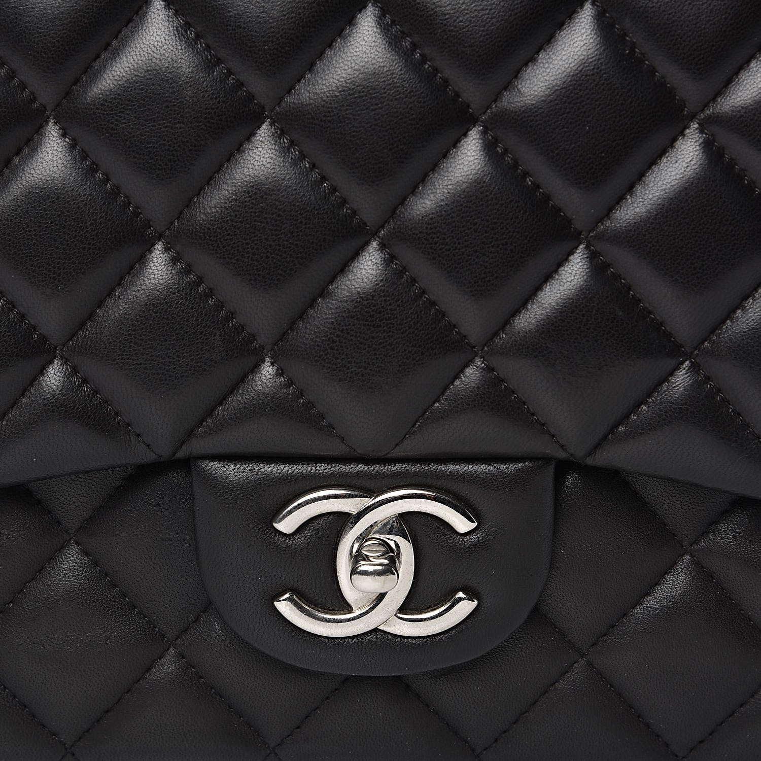 Chanel Lambskin Quilted Maxi Double Flap Black 8 of 20