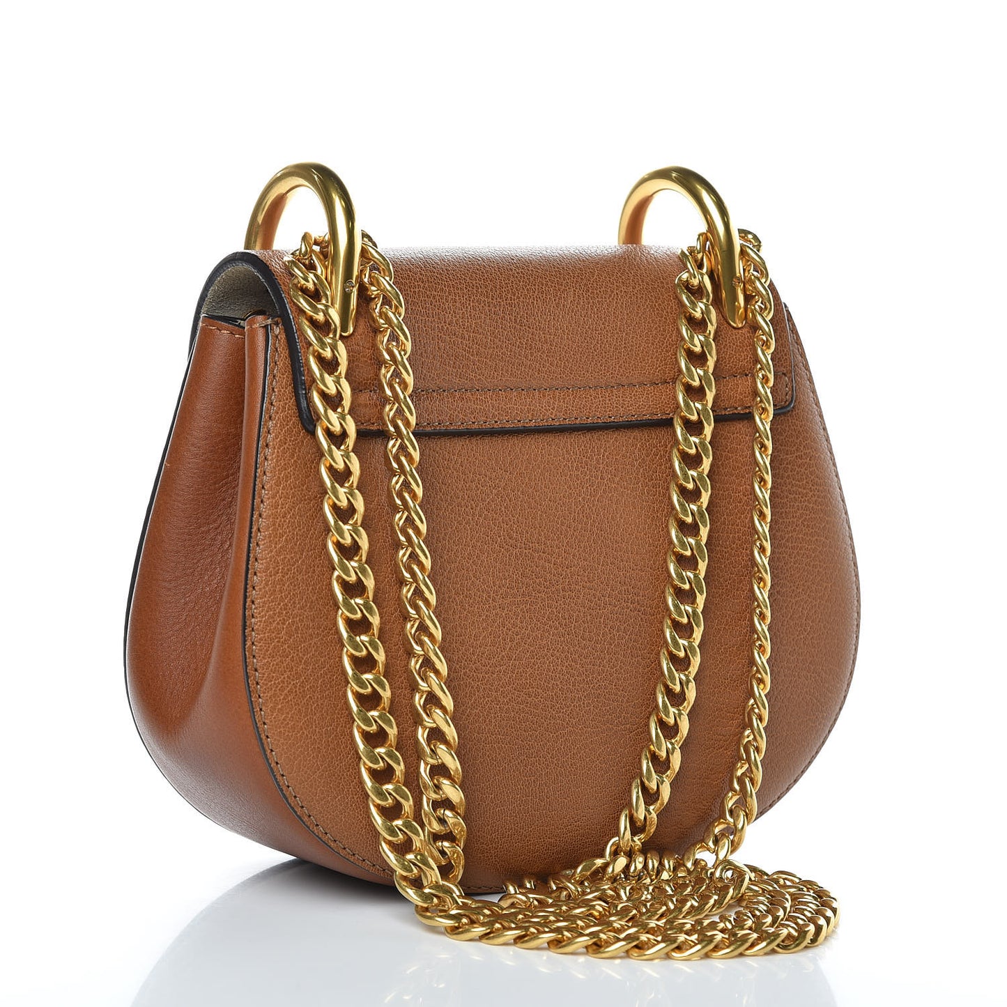 Grained Lambskin Mini Drew Shoulder Bag Caramel