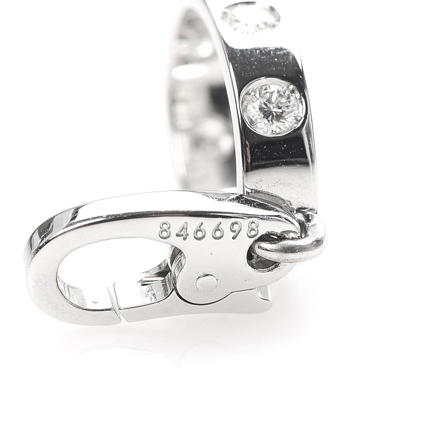 18K White Gold Diamond LOVE Ring Charm