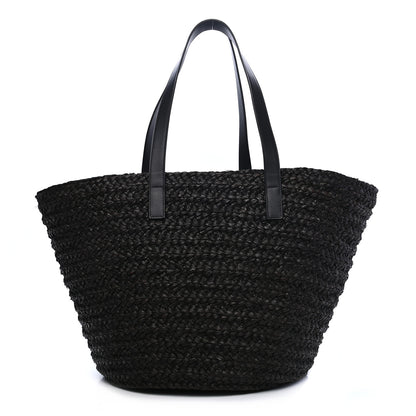 Saint Laurent Raffia Medium Panier Bag Black 1 of 8