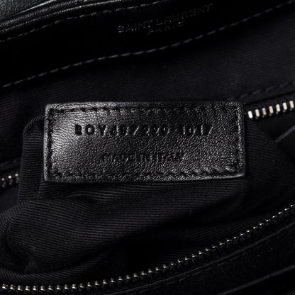 Saint Laurent Calfskin Y Quilted Monogram Small Loulou Backpack Black 8 of 10