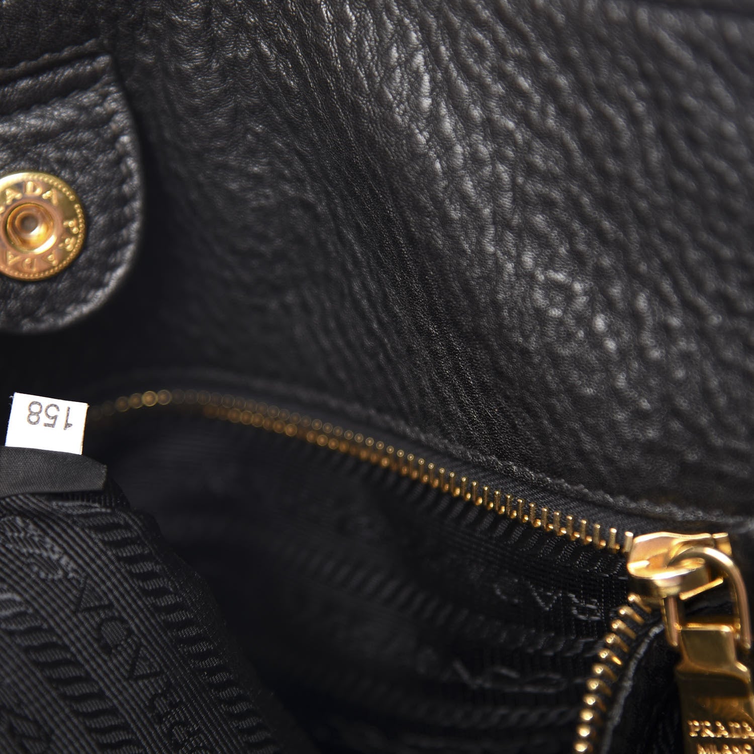 Prada Vitello Daino Side Zip Tote Black 12 of 15