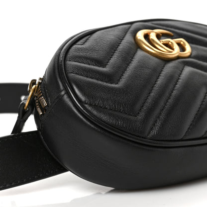 Gucci Calfskin Matelasse GG Marmont Belt Bag 85 34 Black 14 of 17