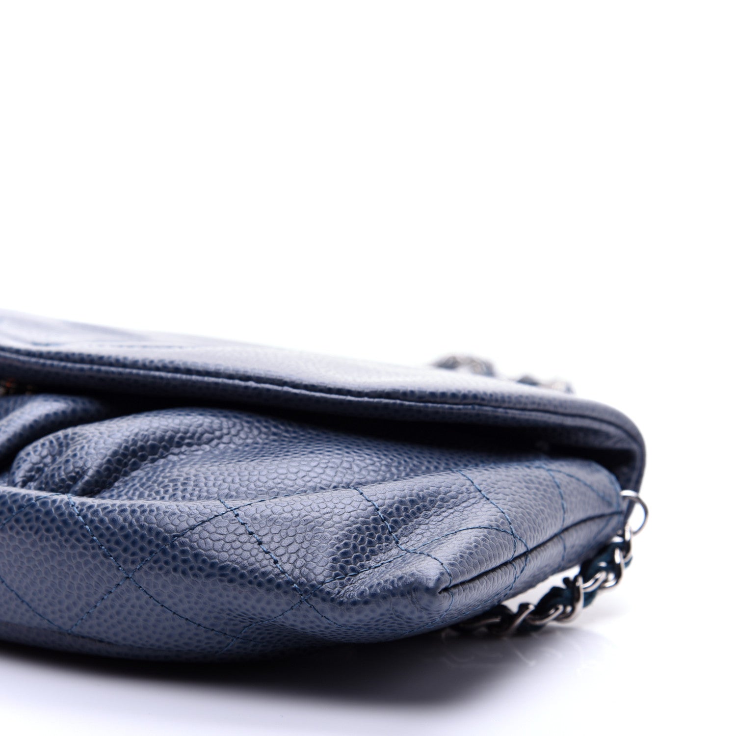 Chanel Caviar Half Moon Wallet On Chain WOC Blue 8 of 14
