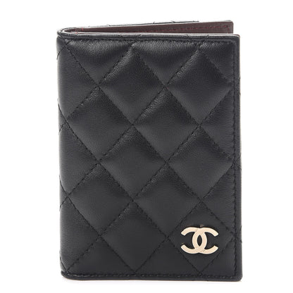 Chanel Lambskin Quilted Card Holder Wallet Black 1 of 8