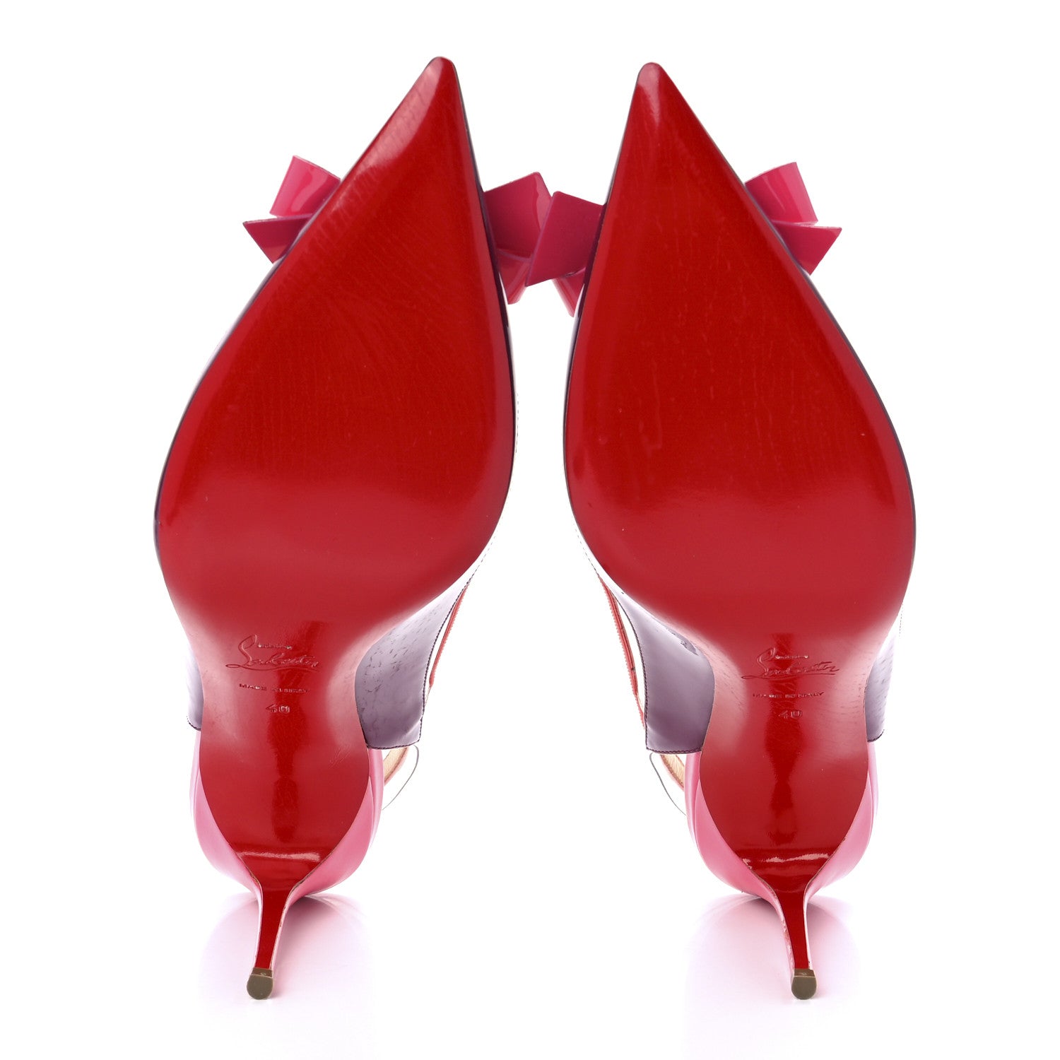Christian Louboutin Patent PVC Suspenodo 85 Slingbacks 40 Eveque 5 of 8