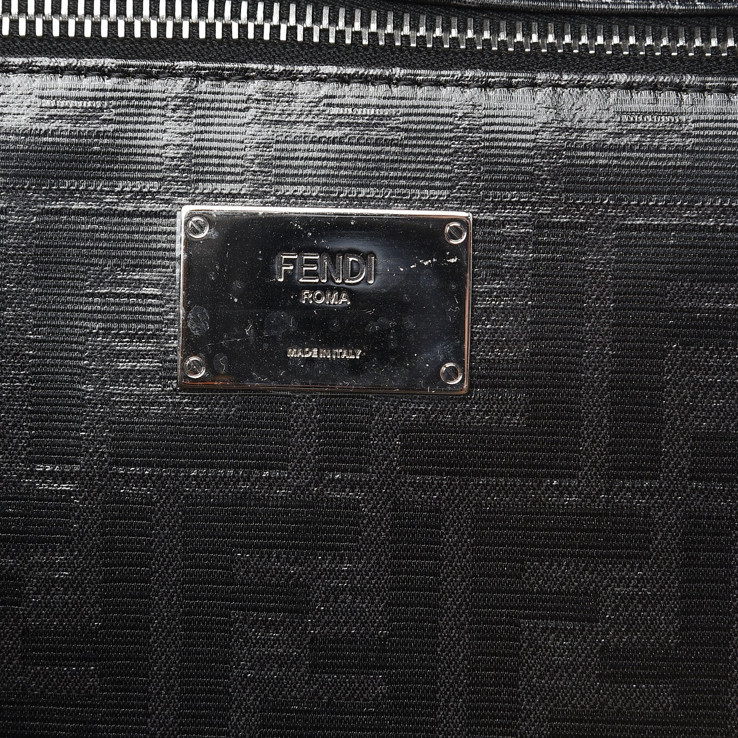 Fendi Cuoio Romano Glazed Fabric FF 1974 Peekaboo X-Lite Fit Asfalto Mou Black 6 of 8
