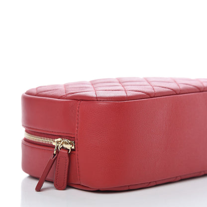 Chanel Caviar Quilted Curvy Pouch Cosmetic Case Red 5 of 10