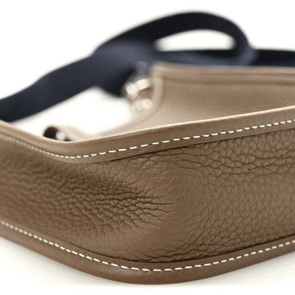Hermes Taurillon Clemence Amazone Evelyne TPM Etoupe Bleu Indigo 9 of 11
