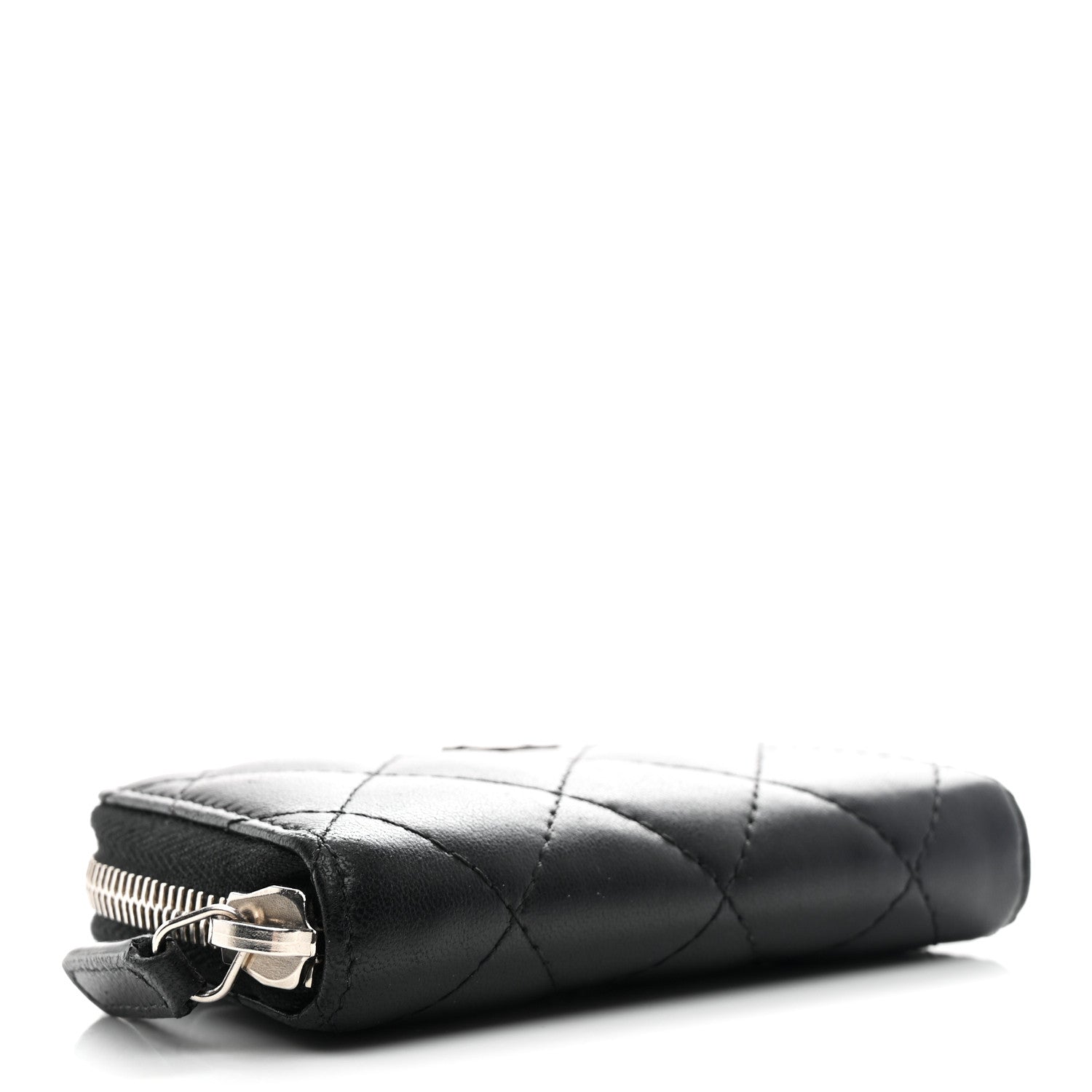 Chanel Lambskin Quilted Zip Coin Purse Black 4 of 7