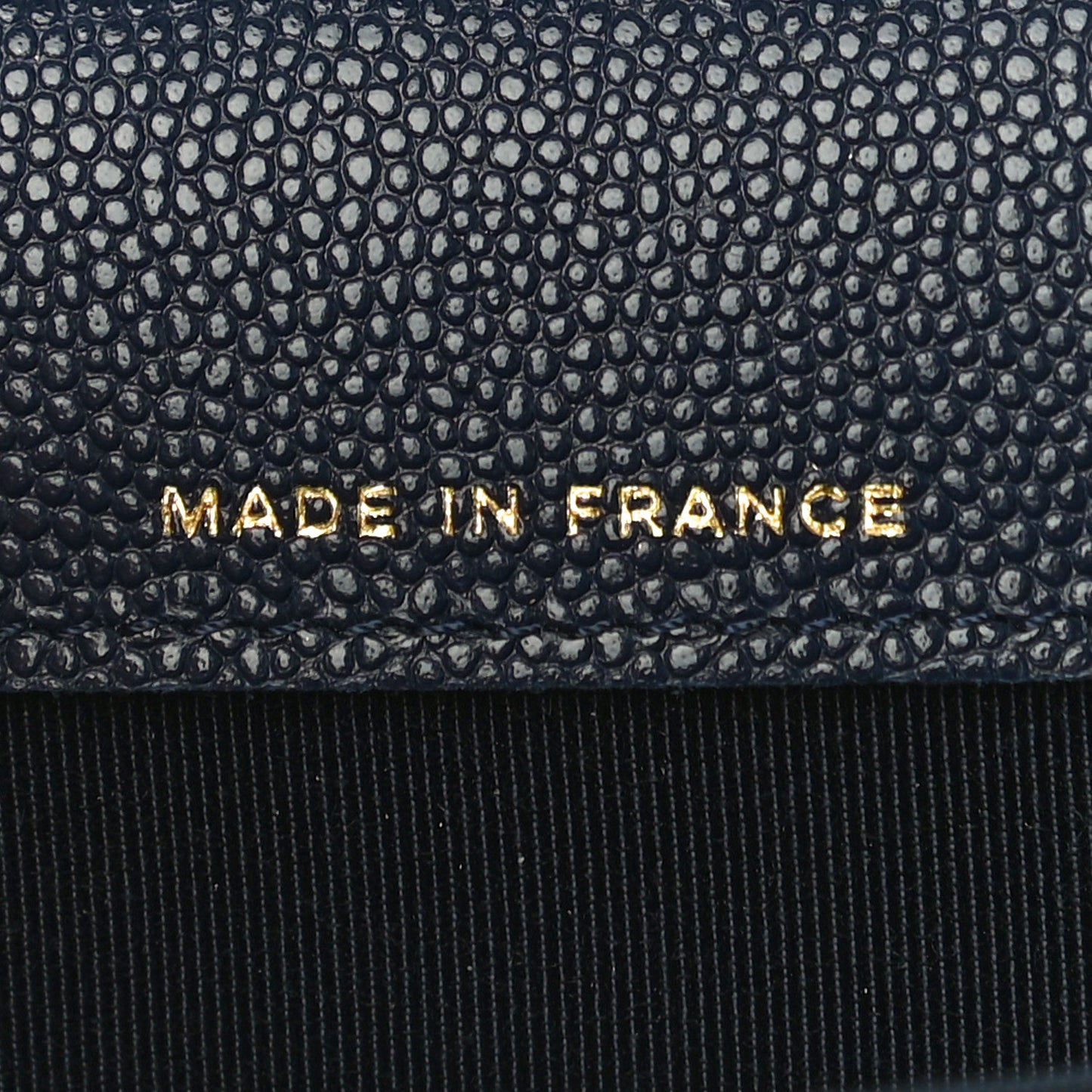 Caviar Quilted Flap Card Holder Wallet Navy Blue