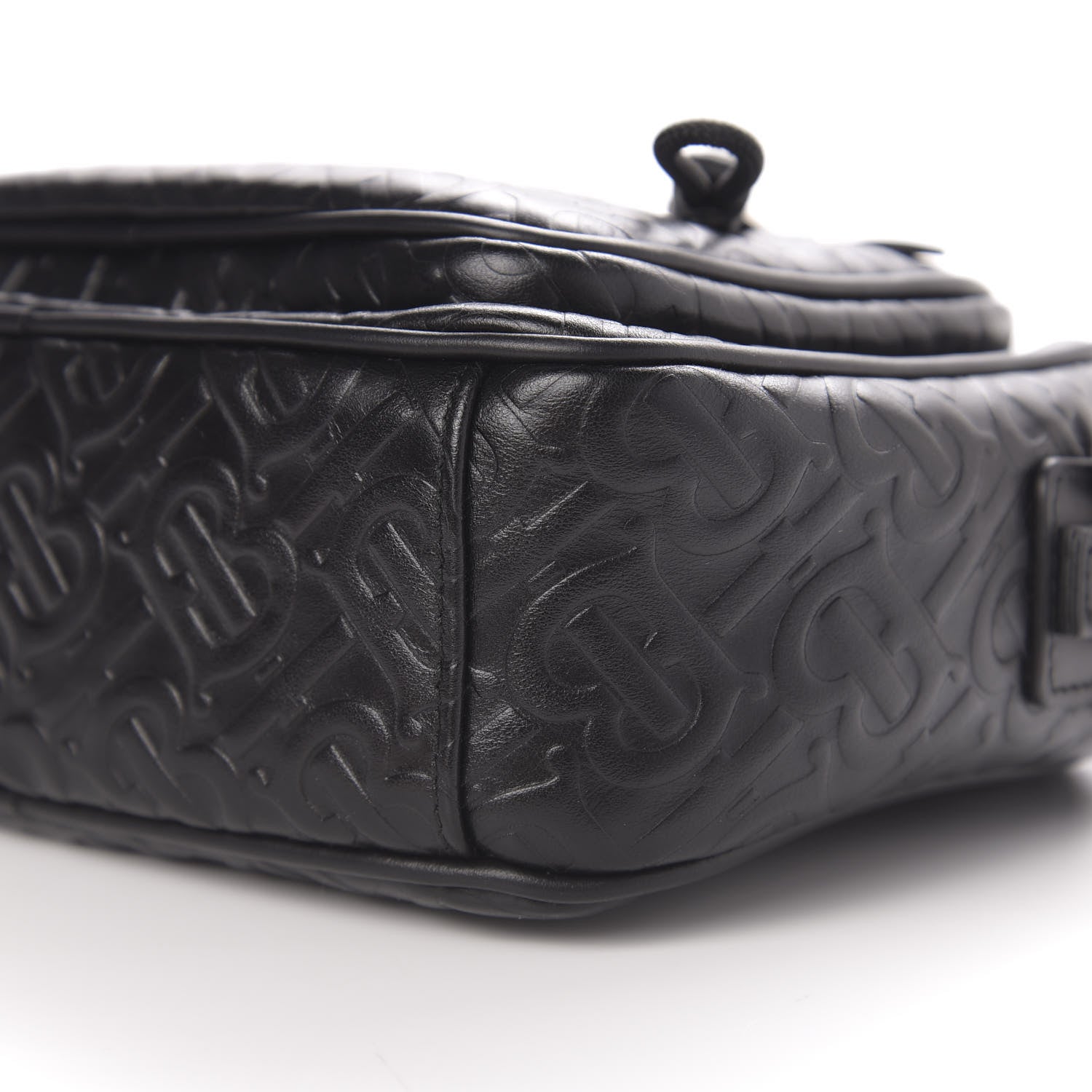 Burberry Calfskin Embossed Monogram Small Camera Bag Black 8 of 9