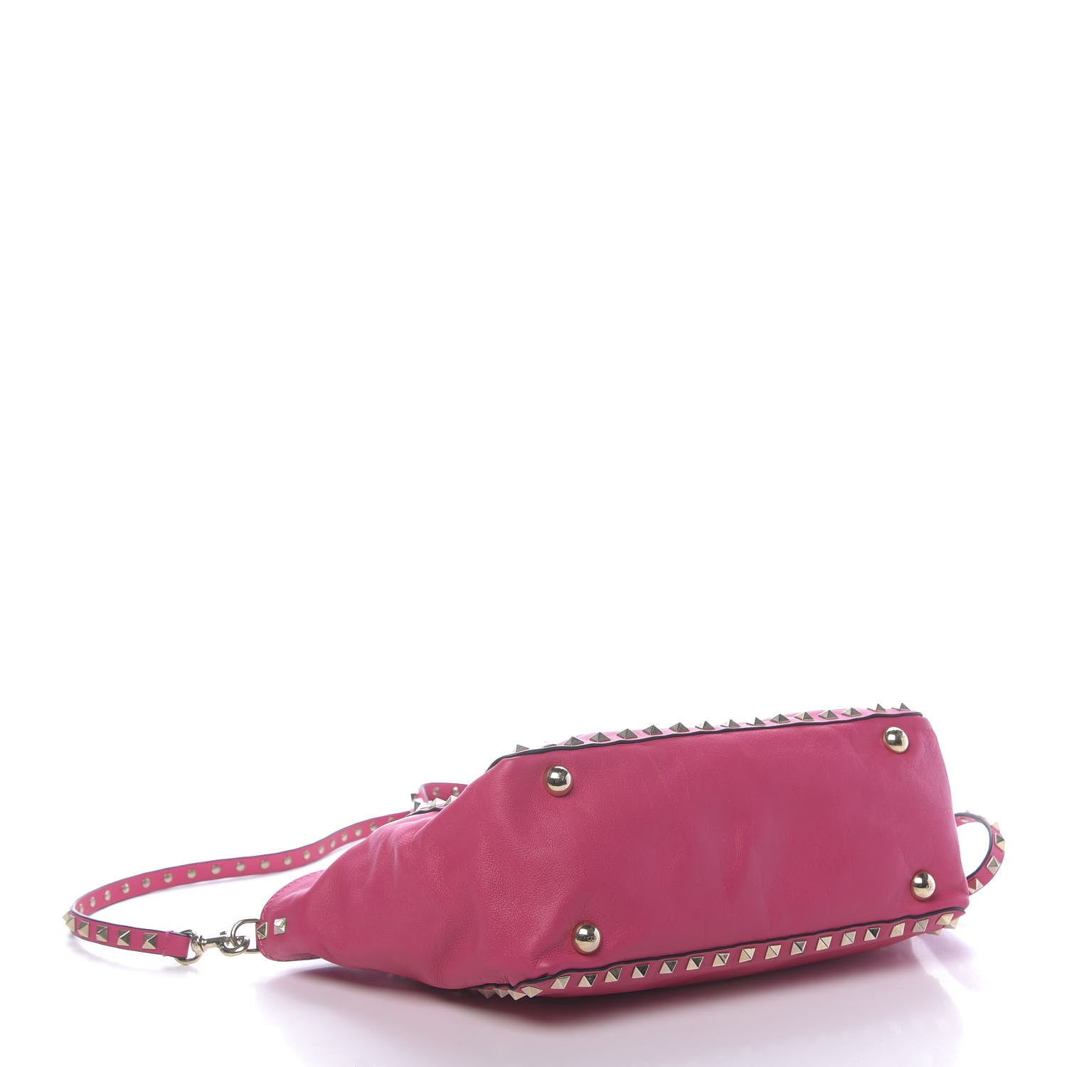 Valentino Garavani Vitello Small Rockstud Tote Deep Cyclamin 4 of 15