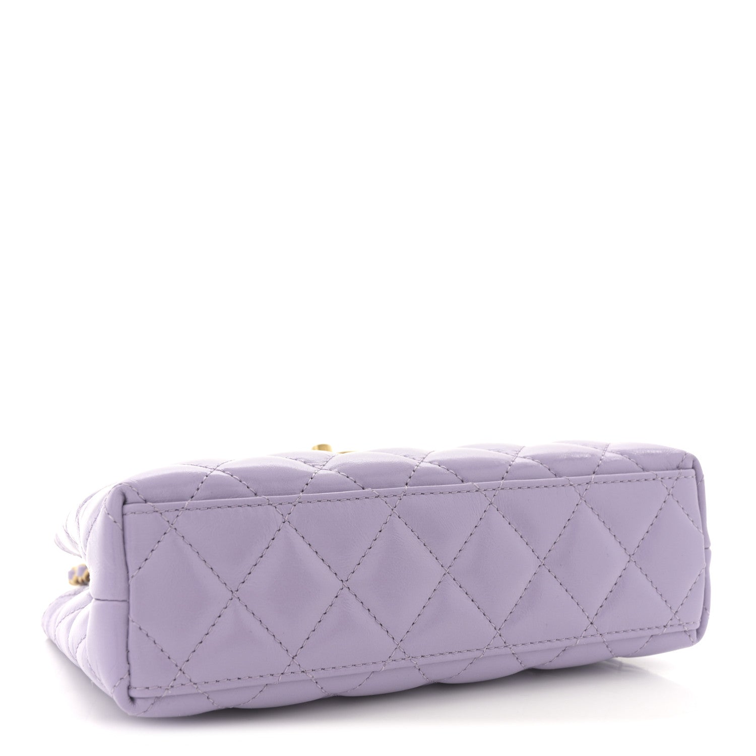 Chanel Shiny Aged Calfskin Quilted Nano Kelly Shopper Lilac 4 of 10