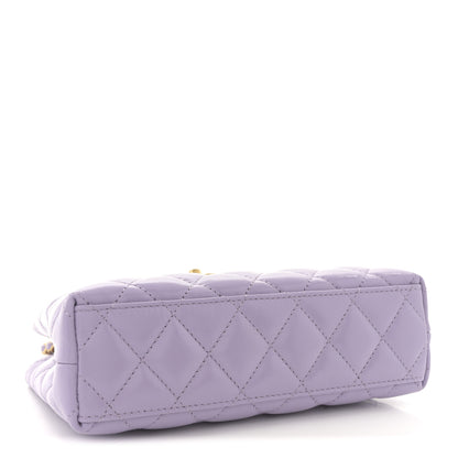 Chanel Shiny Aged Calfskin Quilted Nano Kelly Shopper Lilac 4 of 10