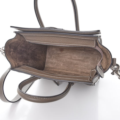 Celine Drummed Calfskin Nano Luggage Souris 5 of 8