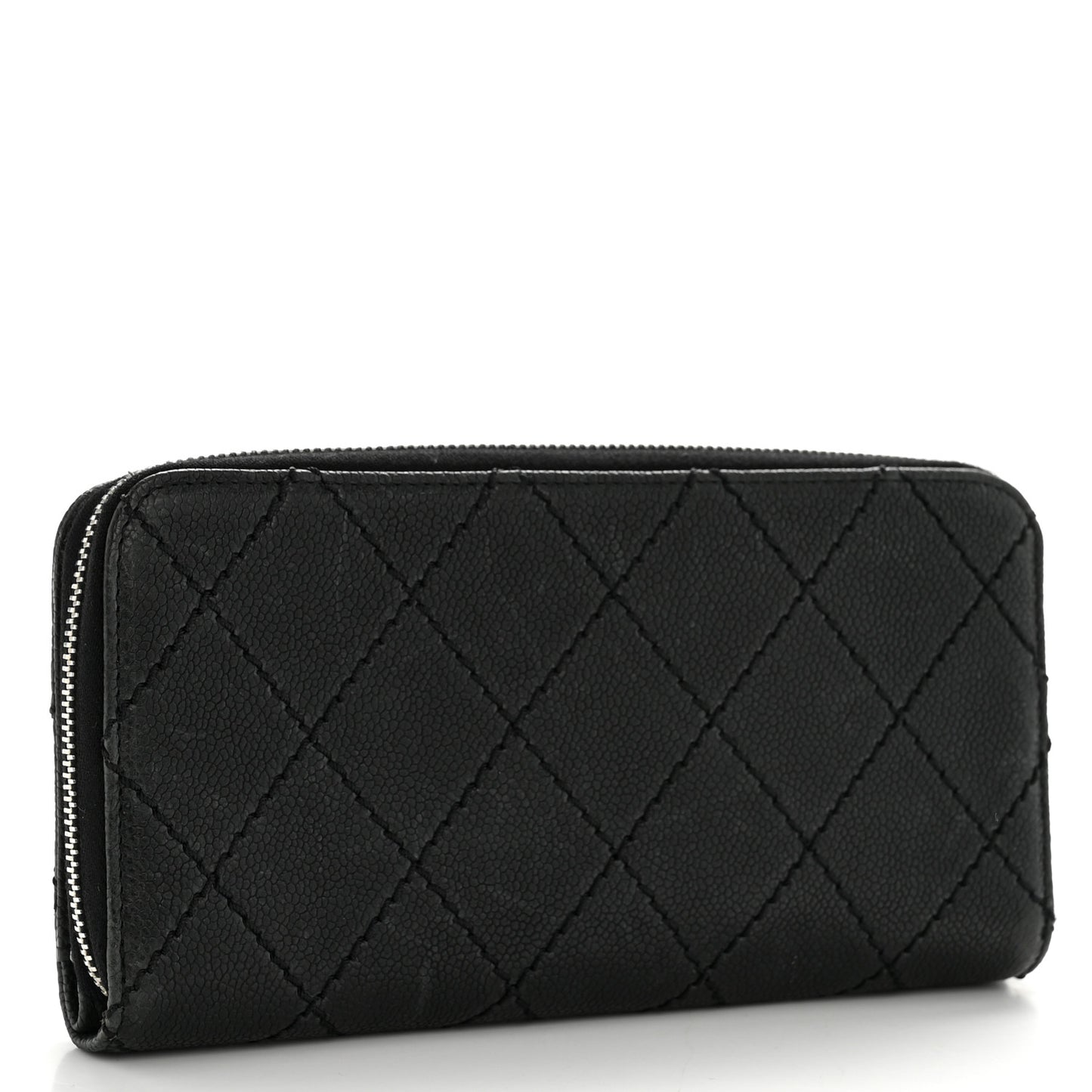 Caviar Quilted Stitched Outdoor Ligne Wallet Black