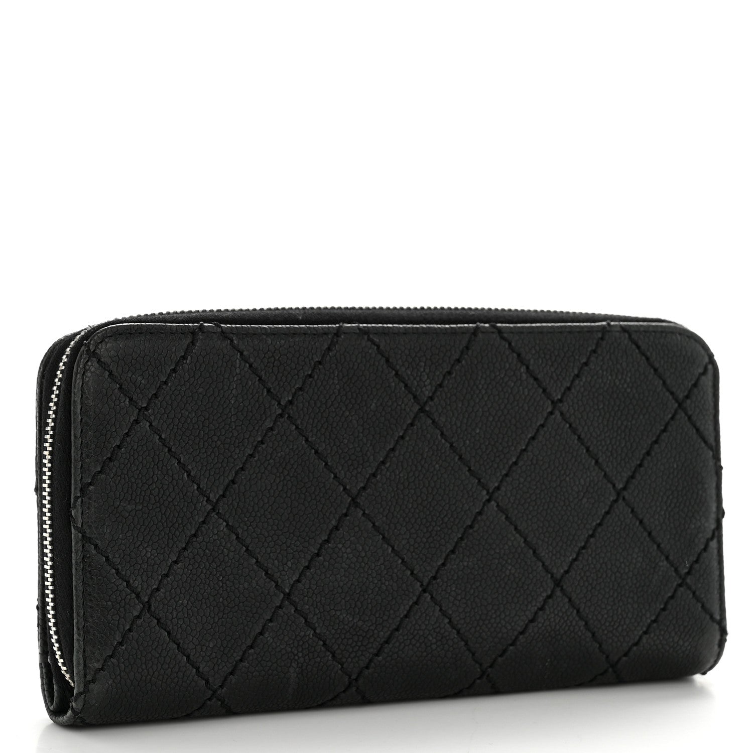 Chanel Caviar Quilted Stitched Outdoor Ligne Wallet Black 3 of 12