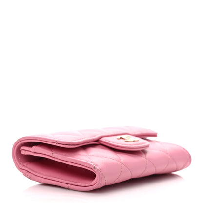 Chanel Lambskin Quilted Flap Card Holder Wallet Pink 4 of 11