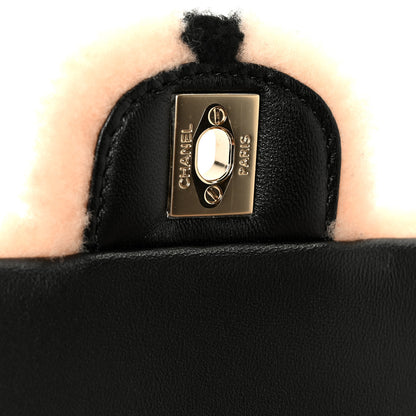 Chanel Shearling Lambskin Large Fluffy Tartan Single Flap Pink Black 8 of 11