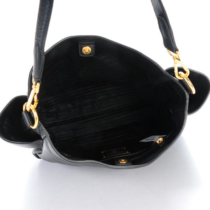 Prada Vitello Daino Side Pocket Hobo Nero Black 5 of 9