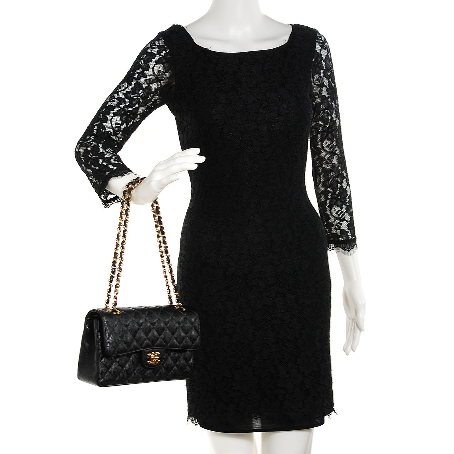 Chanel Caviar Quilted Small Double Flap Black 2 of 9