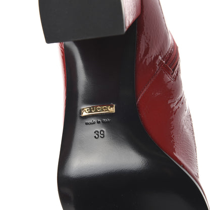 Gucci Patent Calfskin Stretch Boots 39 Hibiscus Red 6 of 8