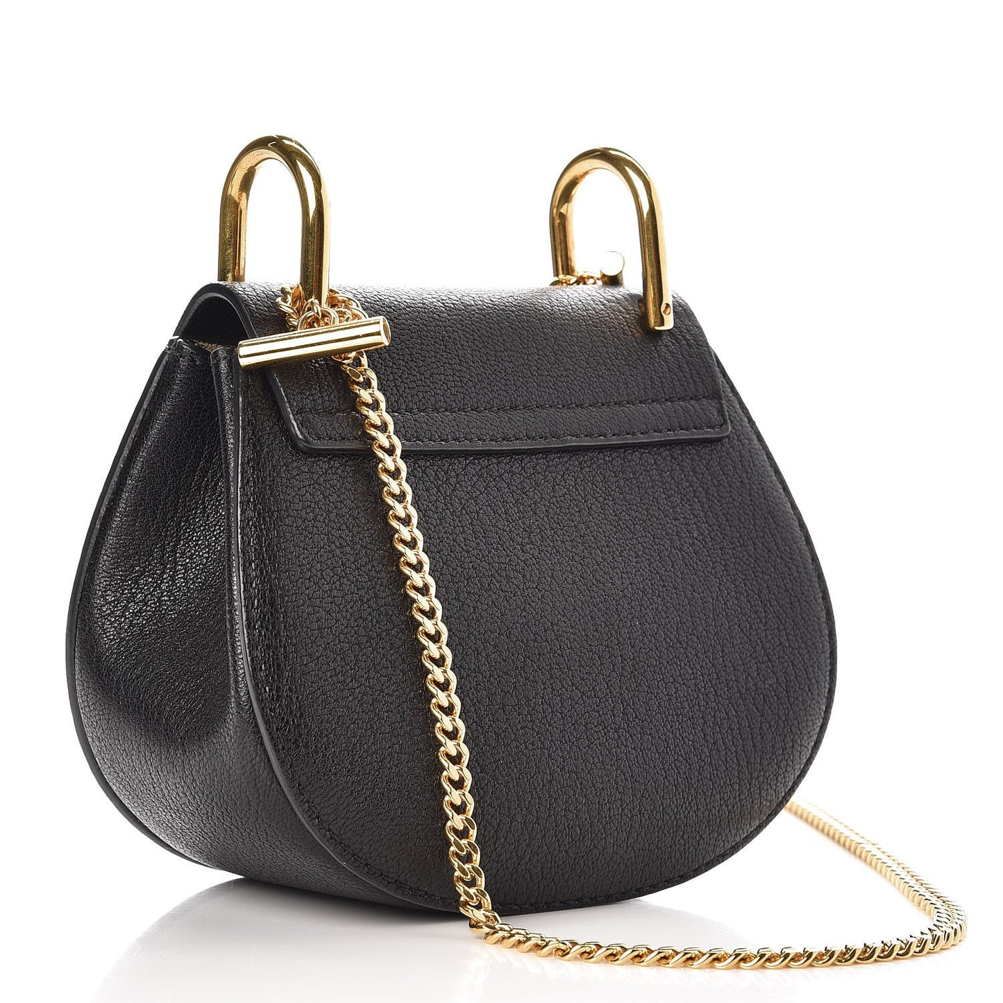 Grained Lambskin Nano Drew Shoulder Bag Black