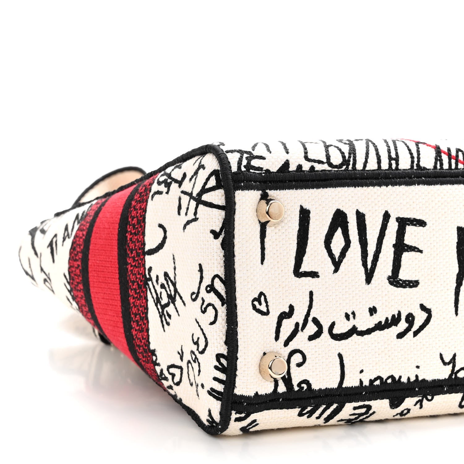 Christian Dior Canvas Medium DiorAmour Graffiti Lady D-Lite Latte 8 of 9