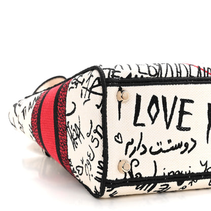 Christian Dior Canvas Medium DiorAmour Graffiti Lady D-Lite Latte 8 of 9