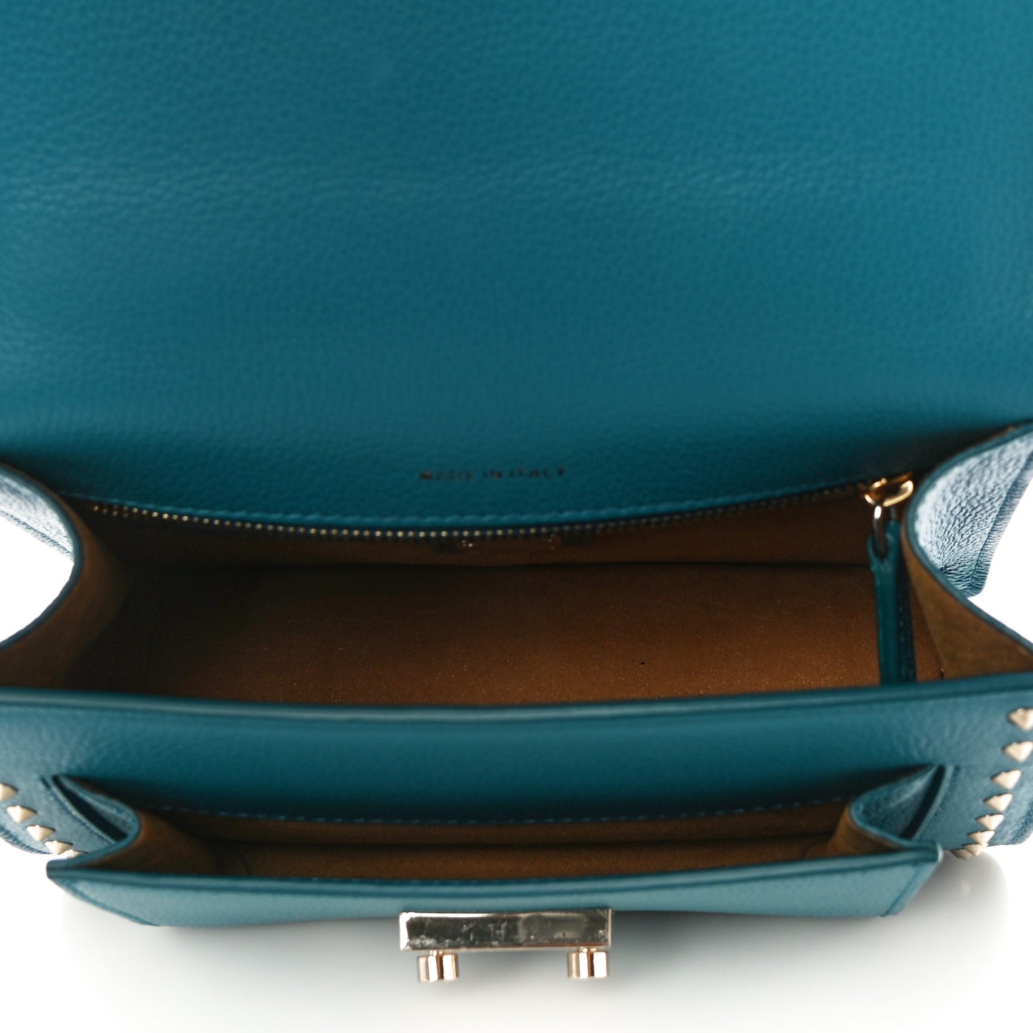 Calfskin Studded Small Patricia Crossbody Bag Deep Lagoon