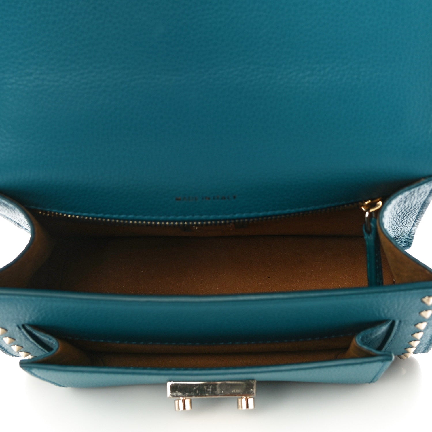 MCM Calfskin Studded Small Patricia Crossbody Bag Deep Lagoon 5 of 11