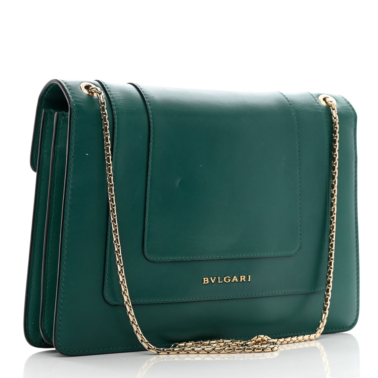 Calfskin Serpenti Forever Shoulder Bag Emerald Green