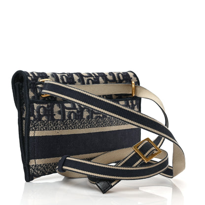 Christian Dior Oblique Slim Saddle Pouch Blue 3 of 8