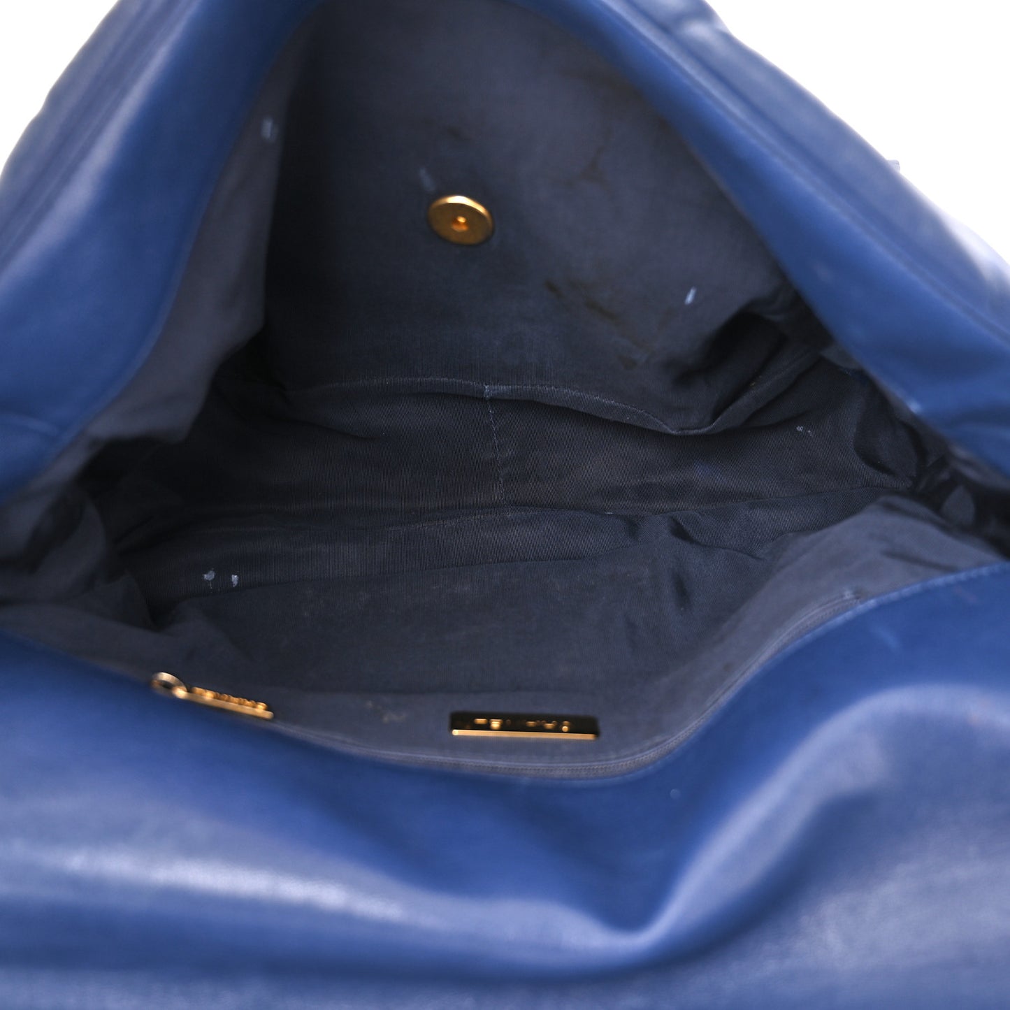 Goatskin Quilted Maxi Chanel 19 Flap Blue
