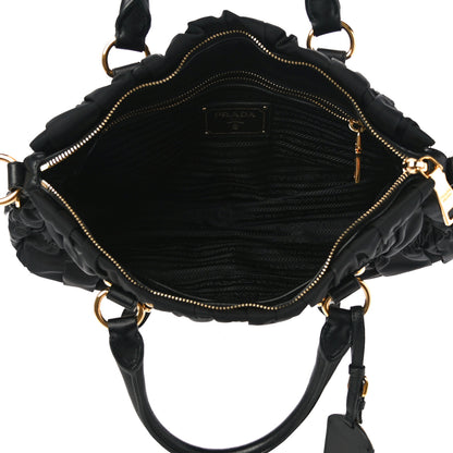 Prada Tessuto Nylon Nappa Gaufre Shopping Satchel Black 6 of 8