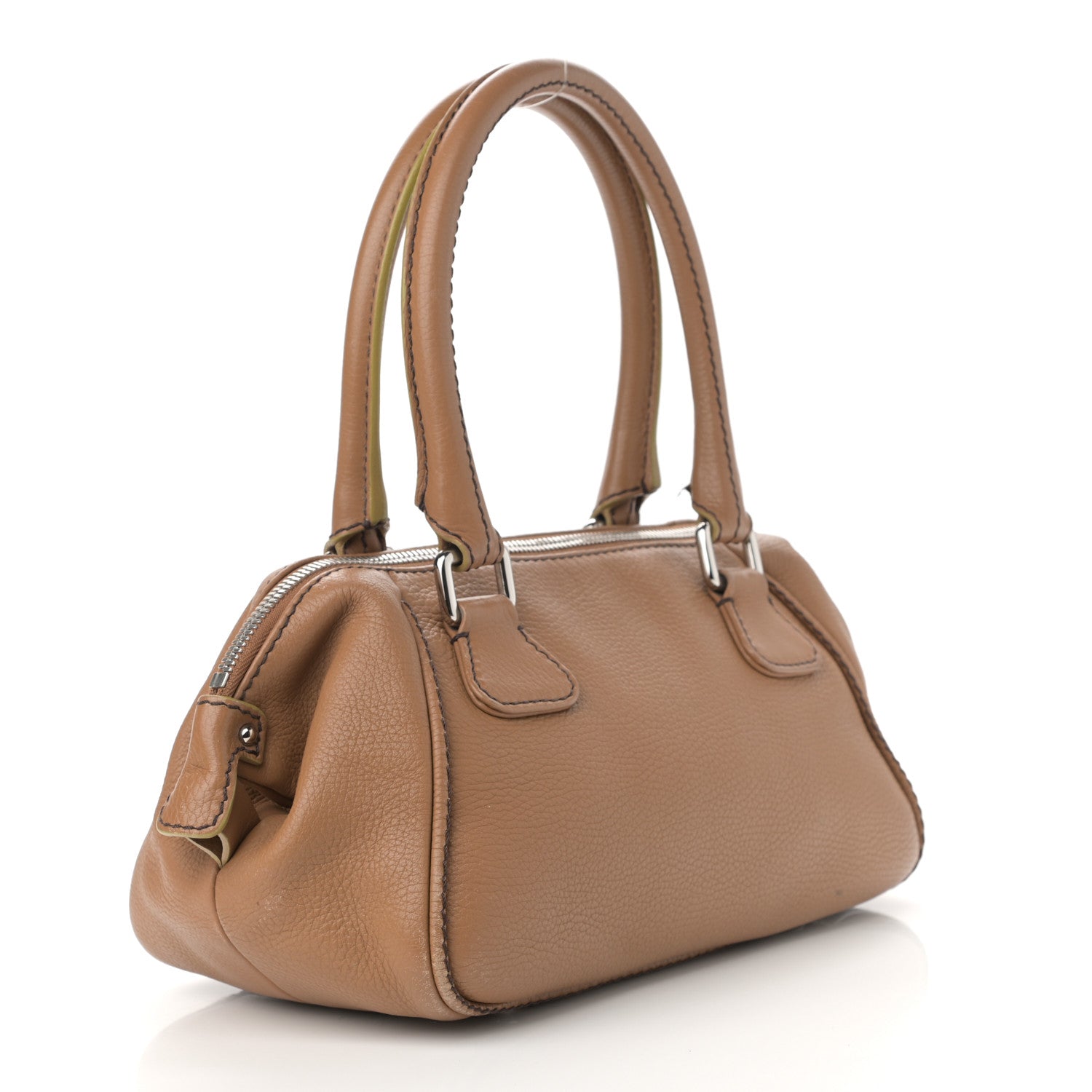Chanel Calfskin Small Tassel Bowler Light Brown 3 of 16
