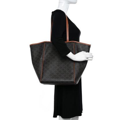 Celine Triomphe Canvas Medium Folded Cabas Tan 2 of 10