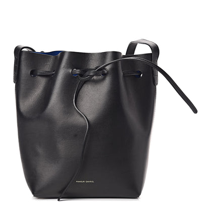 Mansur Gavriel Calfskin Mini Bucket Bag Black Royal Blu 1 of 10