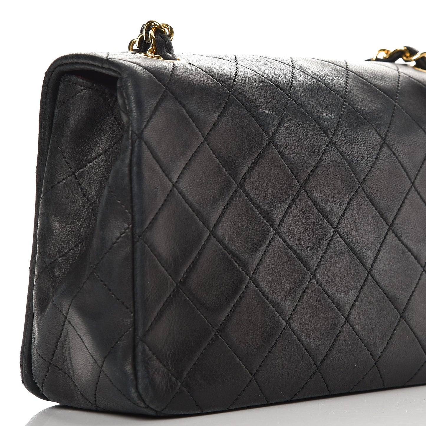 Lambskin Quilted Small Single Flap Black