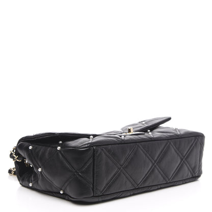 Chanel Lambskin Quilted Pearl Studded Flap Black 4 of 12