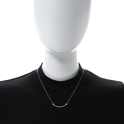 Tiffany 18K White Gold Small T Smile Pendant Necklace 3 of 5