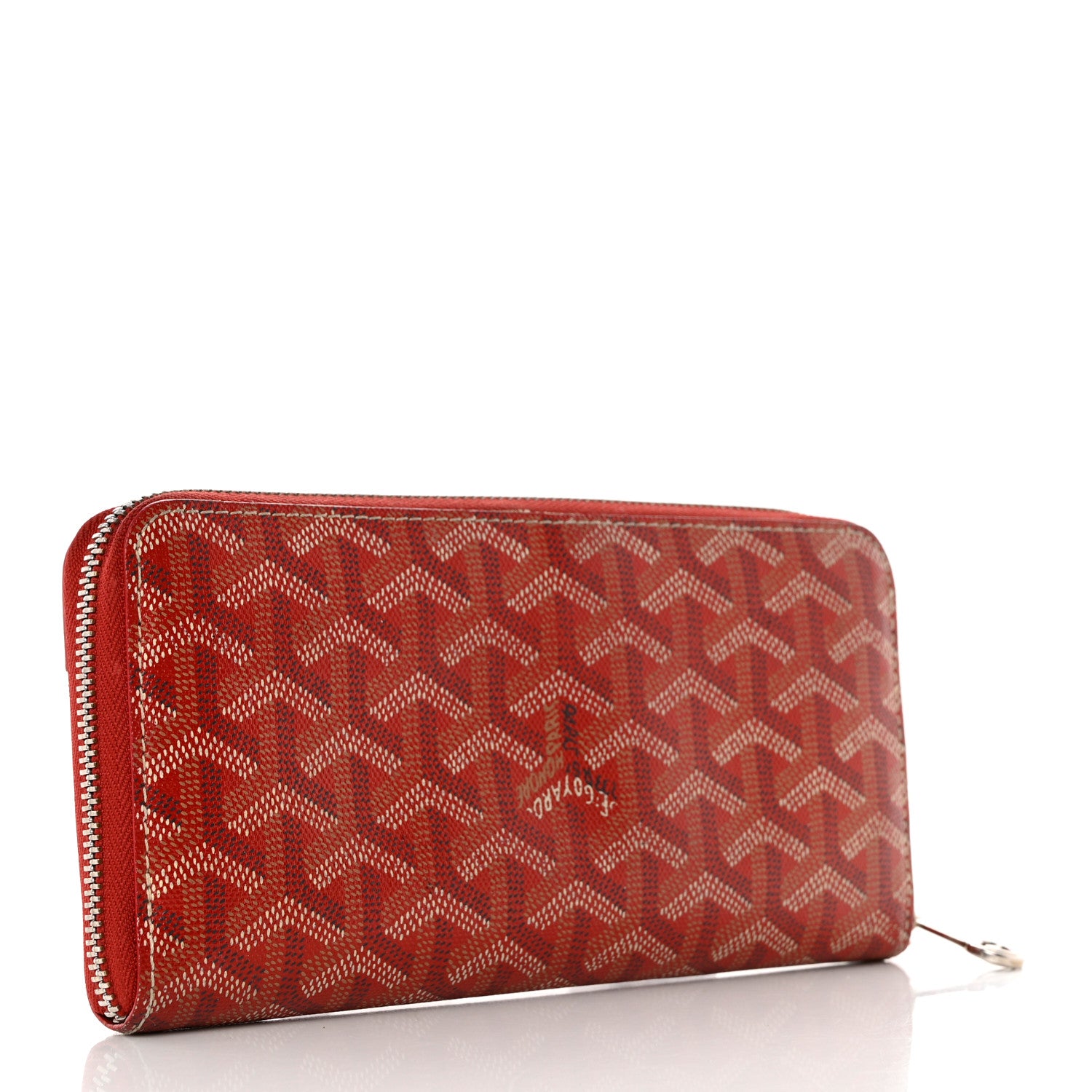 Goyard Goyardine Matignon Zip Around GM Wallet Red 3 of 8