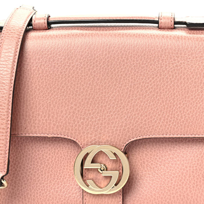 Gucci Dollar Calfskin Interlocking G Top Handle Shoulder Bag Soft Pink 7 of 9