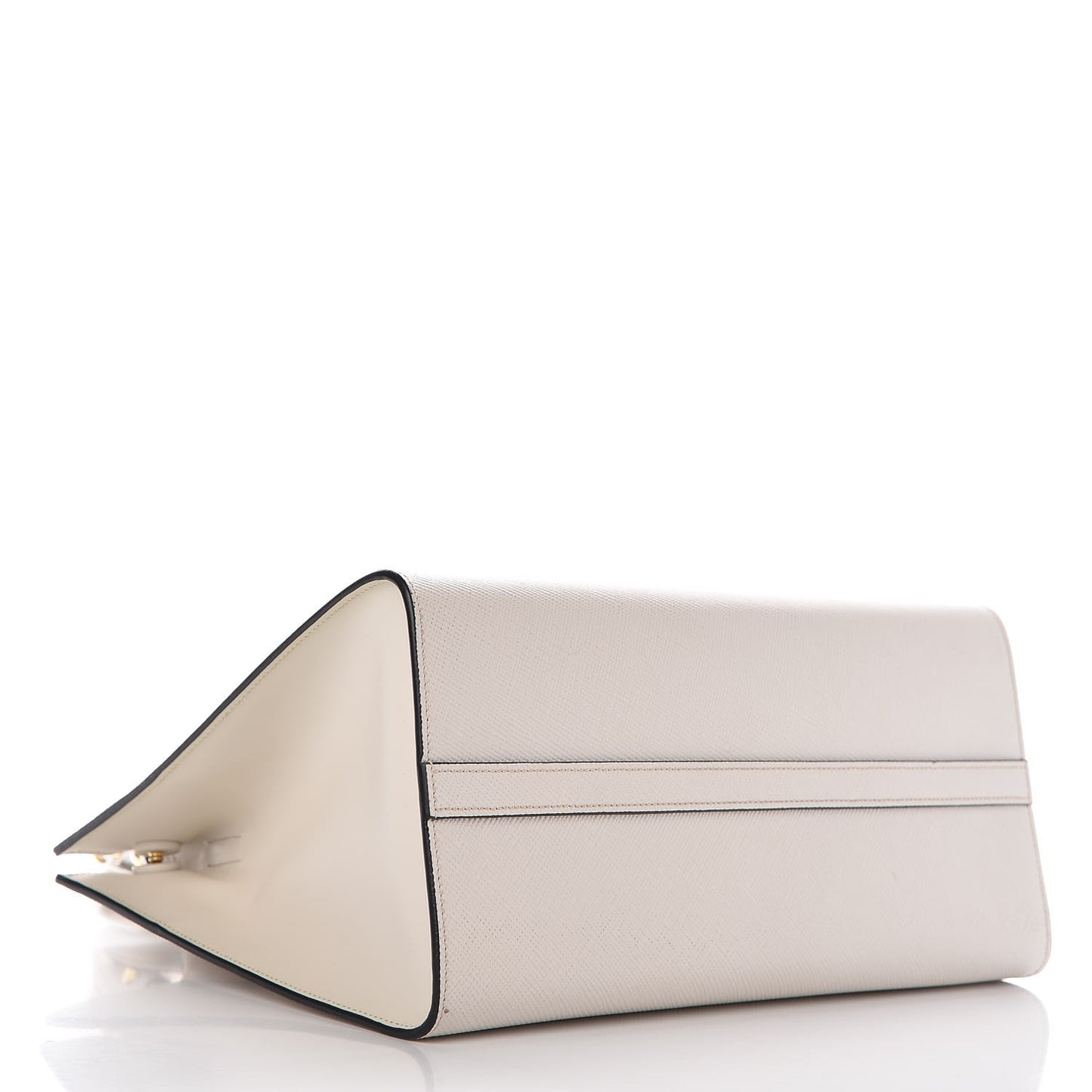 Saffiano Cuir Calfskin Medium Monochrome Top Handle Tote Talco